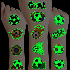 MeoIsDaBest soccer ball tattoos glow-in-the-dark sheets for festive party fun.