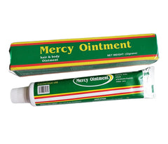 Mercy Cream for Hair & Body 32g tube nourishes the scalp and moisturizes dry skin.