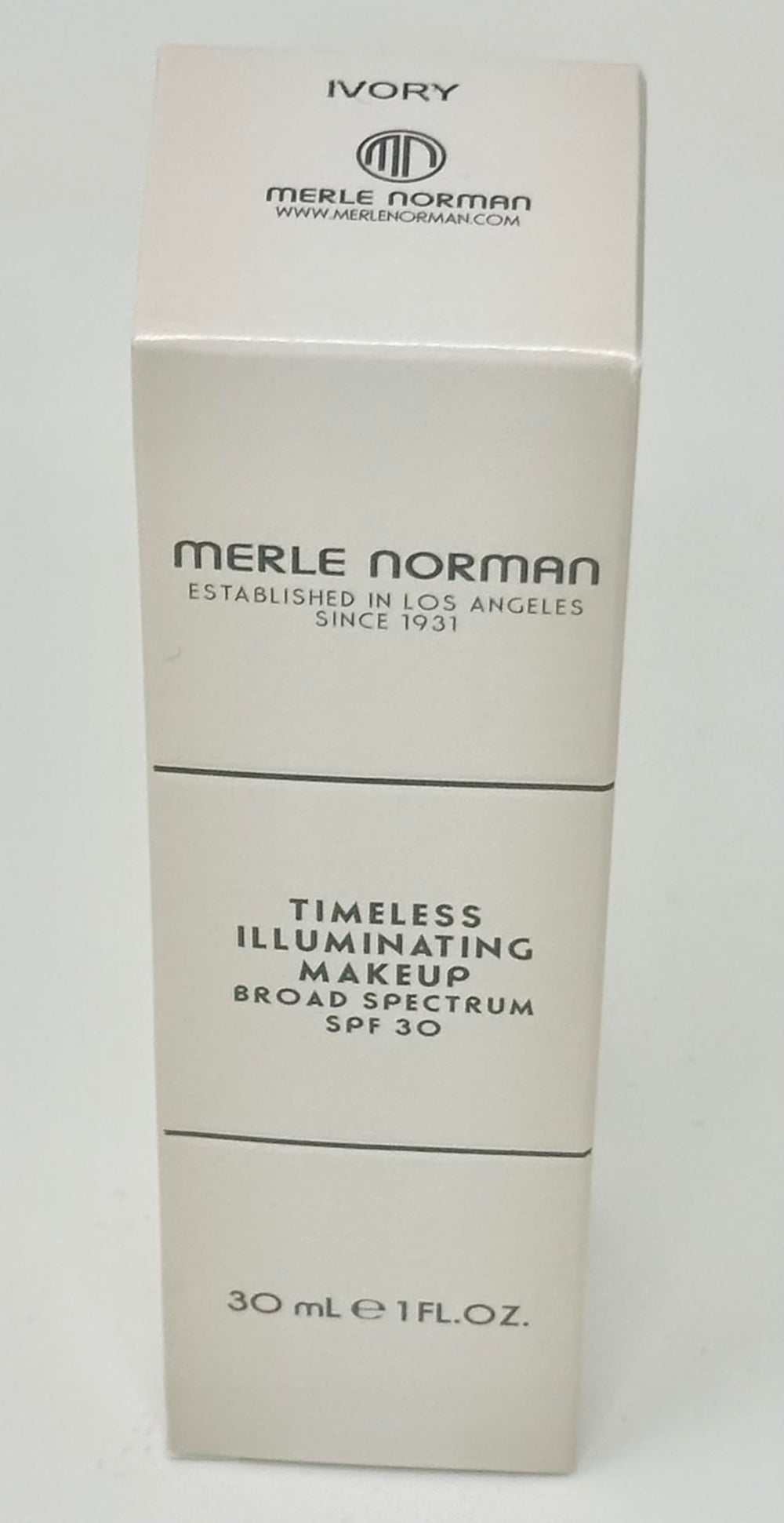 Merle Norman Timeless Illuminating Makeup Ivory swirl-application demonstrates easy layering for fuller coverage.