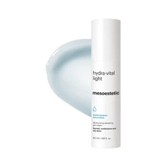 Mesoestetic Hydra-Light with Urban D-tox ingredient highlighting protective properties.