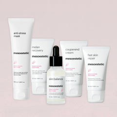Mesoestetic Post-Procedure Fast Skin Repair in use illustrating soothing action on skin