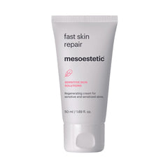 Mesoestetic Post-Procedure Fast Skin Repair texture close-up showing nourishing cream for sensitive skin