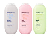 Method Body Lotion Daily Zen bottle provides long-lasting hydration and calming aroma.