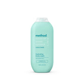 Method Coco Twist bottle front displaying hydration from coconut milk for soft skin