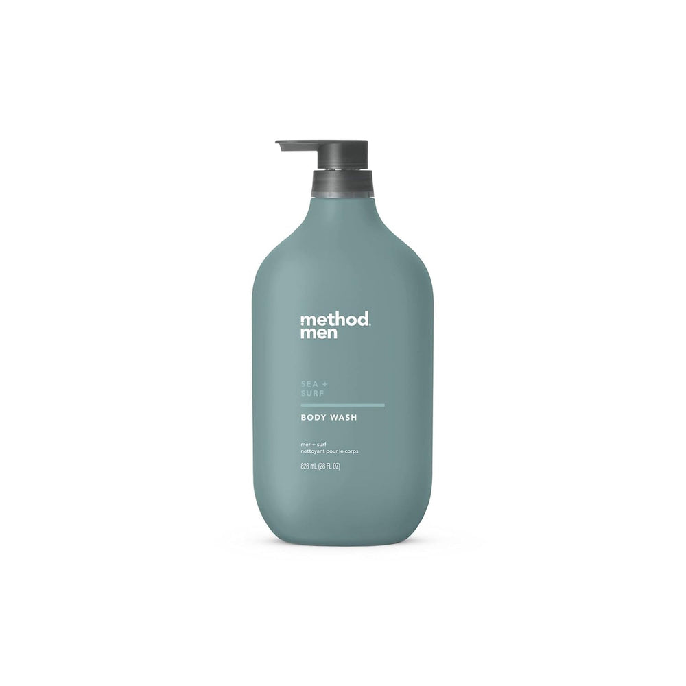 Method Body Wash Sea and Surf bottle for quick-lather cleansing.