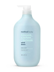 Method Body Wash Wind Down bottle showing chamomile scent for a calming shower.