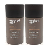 Method Men Cedar & Cypress deodorant bottle highlights aluminum-free protection.