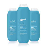 Method Men Glacier Granite bottle emphasizes eco-friendly packaging for a simple grooming routine.