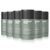 Method Mens aluminum-free Juniper & Sage deodorant stick front view with fresh fragrance.