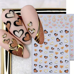MEZYKAP glitter-heart-design nail stickers add sparkle.