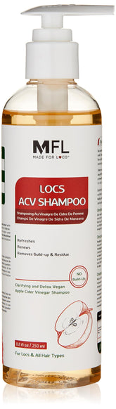 MFL MADE FOR LOCS front packaging showing bottle and label benefits
