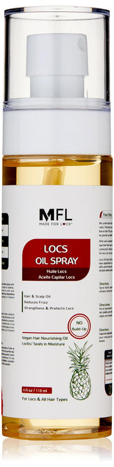 MFL Made For Locs vegan oil spray bottle ready for daily scalp care.