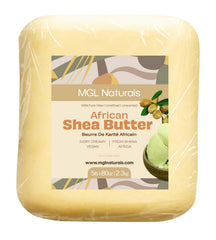 MGL Naturals ivory shea butter block ready for all-over moisture and long-lasting hydration