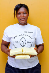 MGL Naturals Shea Butter skin application demonstrates instant hydration.