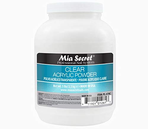 Mia Secret Clear Acrylic Powder 5 lbs for long-lasting salon-quality nails and easy encapsulation.