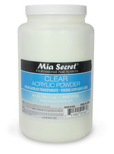 Mia Secret Clear Acrylic Powder jar—true-clear formula ideal for encapsulation and long-lasting wear.