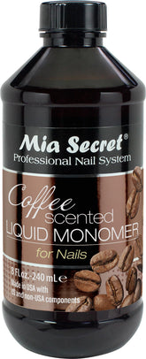 Mia Secret Coffee Scented Liquid Monomer bottle shows a fresh aroma for smooth application