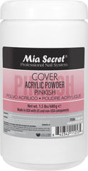 Mia Secret Cover Pinkish acrylic powder jar close-up for smooth, long-lasting nails