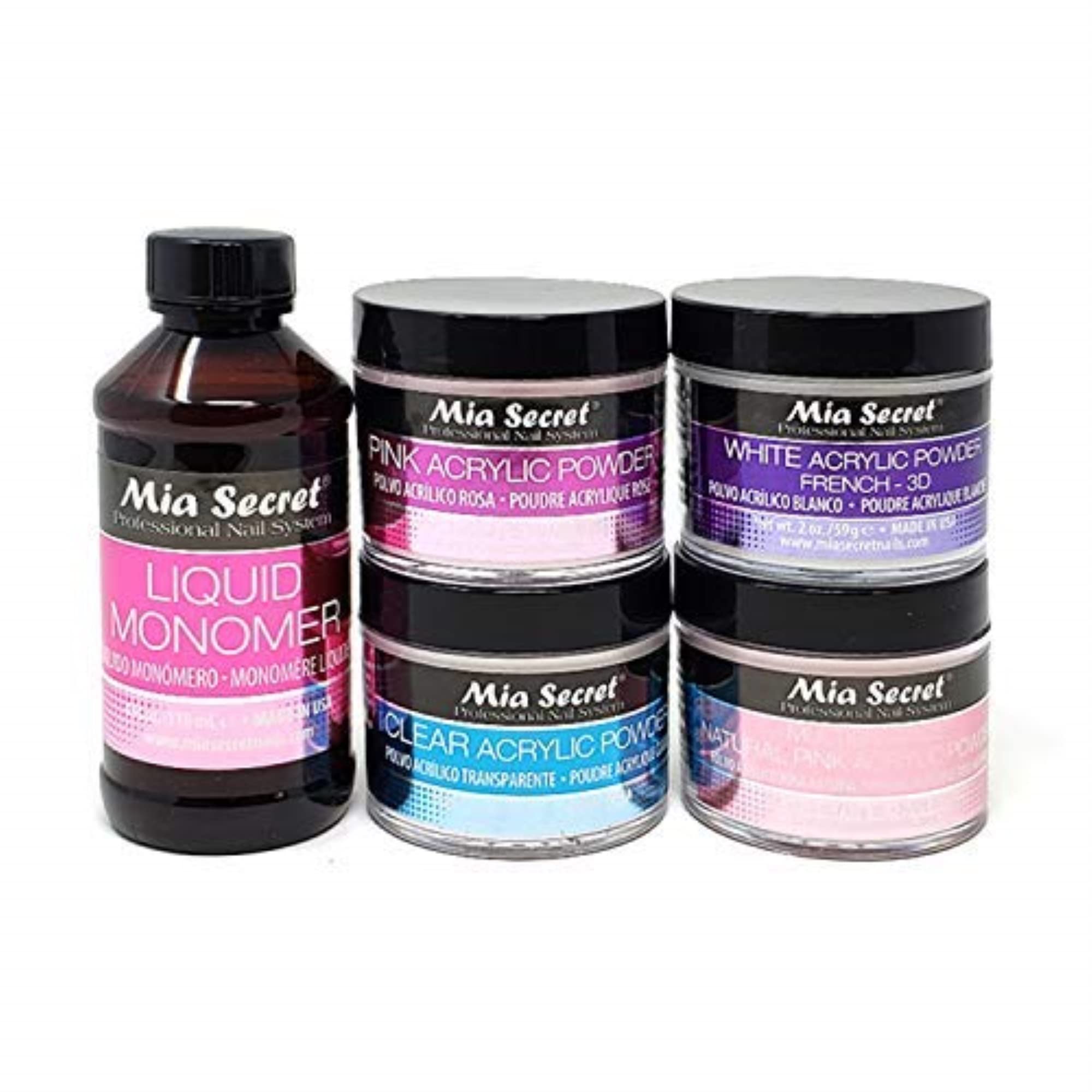 Mia Secret liquid monomer 4 oz bottle pour for smooth polymer performance.