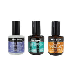 Mia Secret FGN-02 Luxury UV Base & Top Gel bottle delivering a glossy UV-curable finish.