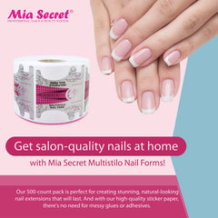 Mia Secret Multistilo nail forms with a firm surface support precise applications.