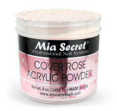 Mia Secret Rose cover close-up on salon-finished nails