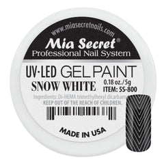 Mia Secret Snow White gel paint bottle showing creamy color for salon-quality nails.