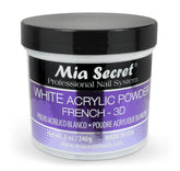 Mia Secret White Acrylic Powder bottle for precise 3D nail art.