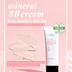 Close-up of MIBA BB Cream texture showing a natural finish.