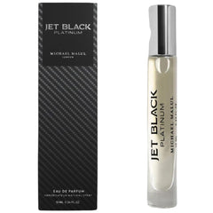 Michael Malul Jet Black Platinum bottle front view for bold evening wear