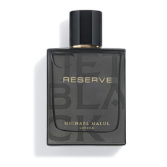 Michael Malul Jet Black Reserve bottle front view for bold evening presence.