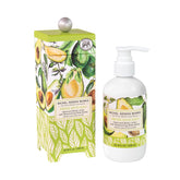 Michel Design Works Fresh Avocado lotion bottle highlighting soothing, hydrating formula.
