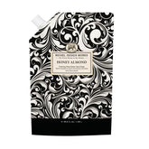 Michel Design Works Honey Almond Foaming Hand Soap Refill label highlighting USA-made quality.