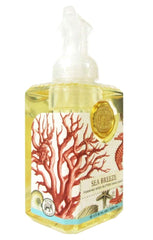 Michel Design Works Sea Breeze foaming hand soap bottle back with elegant design and smooth cleansing.