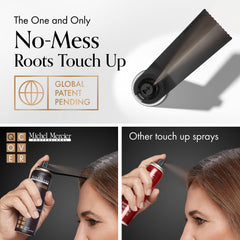 Michel Mercier no-mess applicator prevents overspray on face during use.