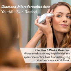 Microderm GLO diamond-safe 3D suction closeup highlighting non‑abrasive design.