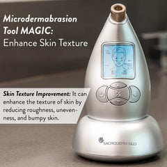 Microderm GLO system on bathroom counter ready for weekly treatments.