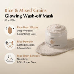 Midha Glow Mask texture close-up highlights creamy base for smooth spreading.