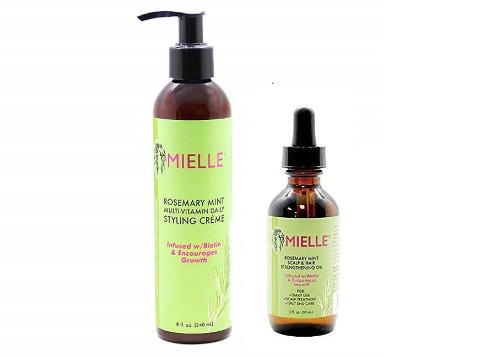 Mielle Creme Rosemary Mint jar delivers deep moisture for curl definition and frizz control.