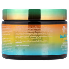 Hands applying Mielle Mango Tulsi gel for defined curls.