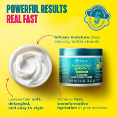 Mielle Organics 2-Minute Deep Conditioner applied to textured hair after wash for softness.