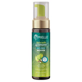 Mielle Organics Avocado & Tamanu mousse bottle showing frizz control and curl definition
