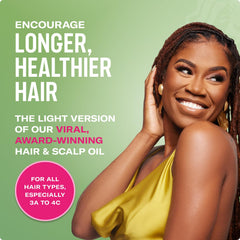 Mielle Organics Rosemary & Mint Light Hair Oil applied to scalp for nourishment.