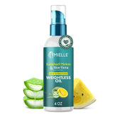 Mielle Organics Weightless Hair Oil bottle with Kalahari Melon provides lightweight hydration for dry curls.
