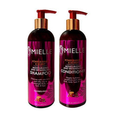 Mielle Pomegranate and Honey shampoo bottle for detangling and moisture on Type 4 hair.