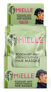 Mielle Rosemary Mint Strengthening Masque bottle with biotin for healthier hair.