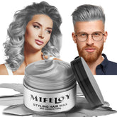 Mifeloy Silver Gray temporary hair color wax in a jar for instant styling.