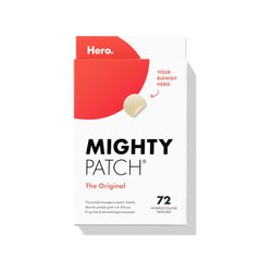 Mighty Patch Original hydrocolloid sticker on skin helps pimples look better by morning