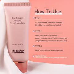 MIGUHARA Peel-off mask on face demonstrates easy removal and refined pores.
