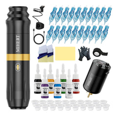 MIHERT tattoo gun kit machine delivers precise control for detailed line work.